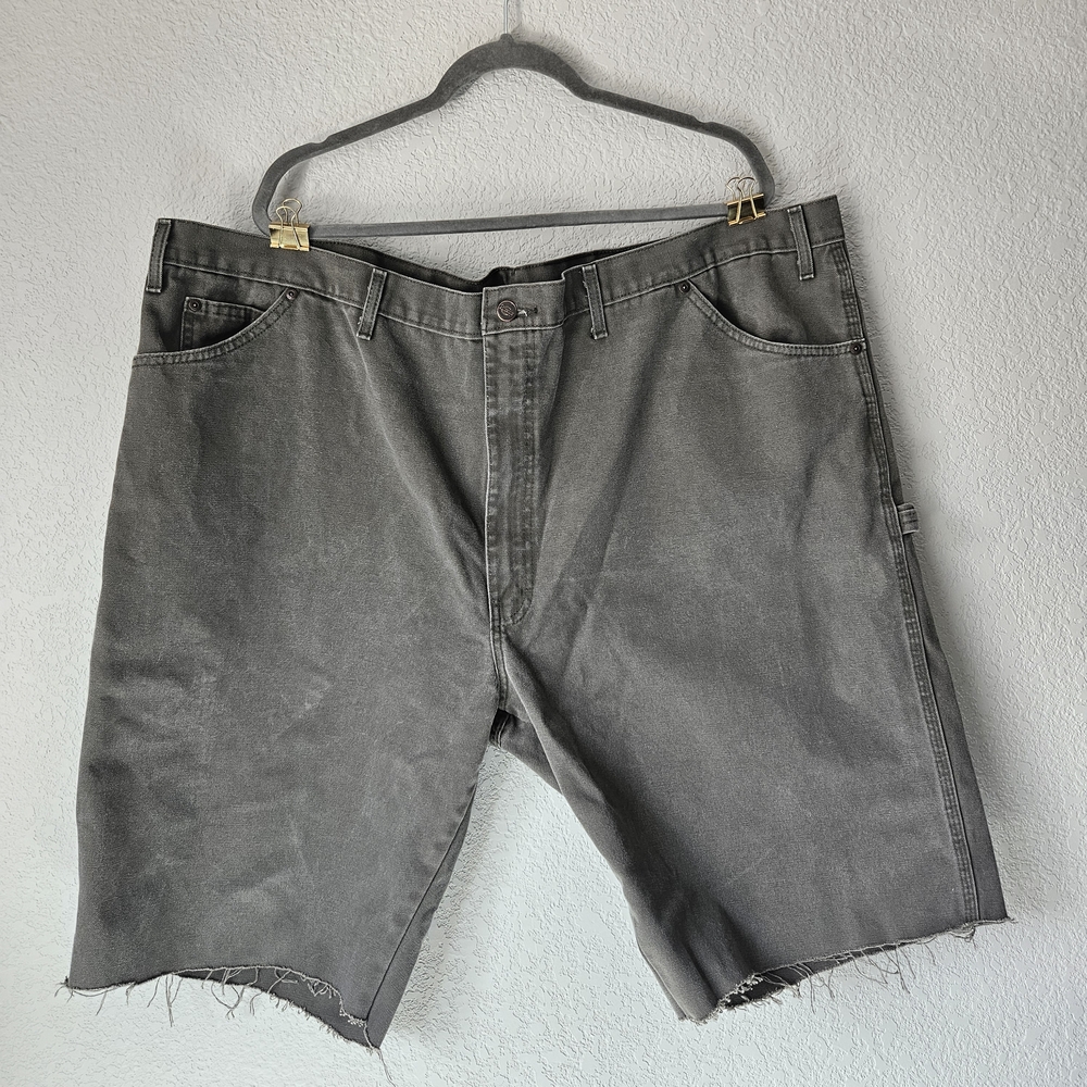 Men's Washed Gray Denim Cutoff Shorts